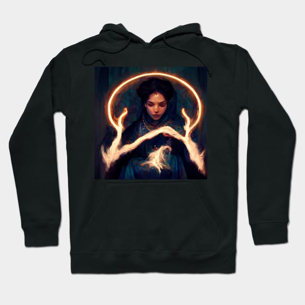 Woman Summoning Magic - best selling Hoodie by bayamba